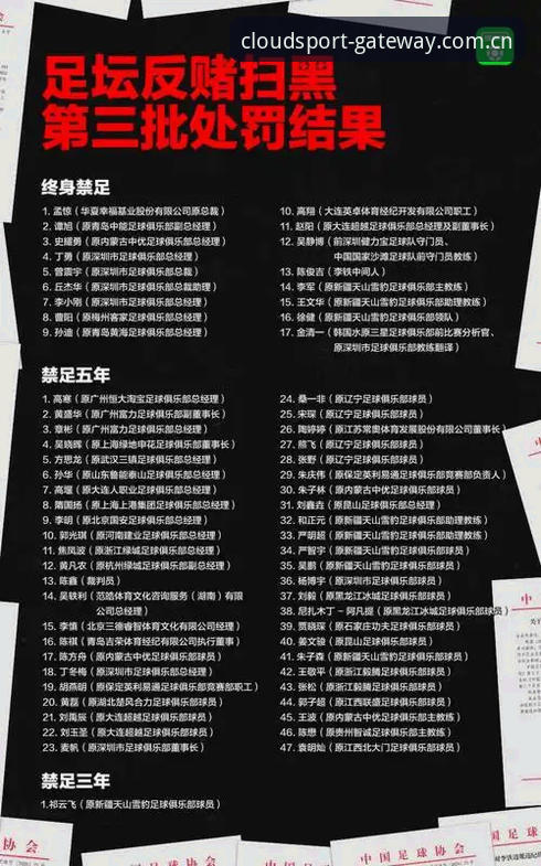 资深观察者分享：从足协第三批禁足名单看中国足球生态重塑